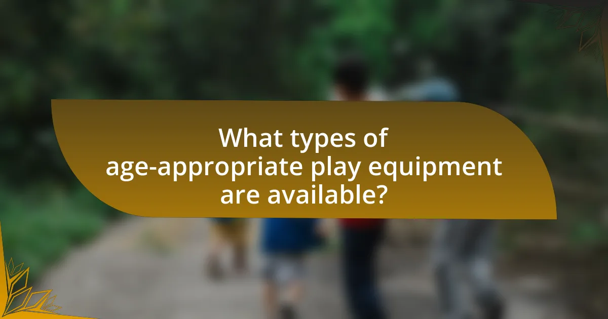 What types of age-appropriate play equipment are available?